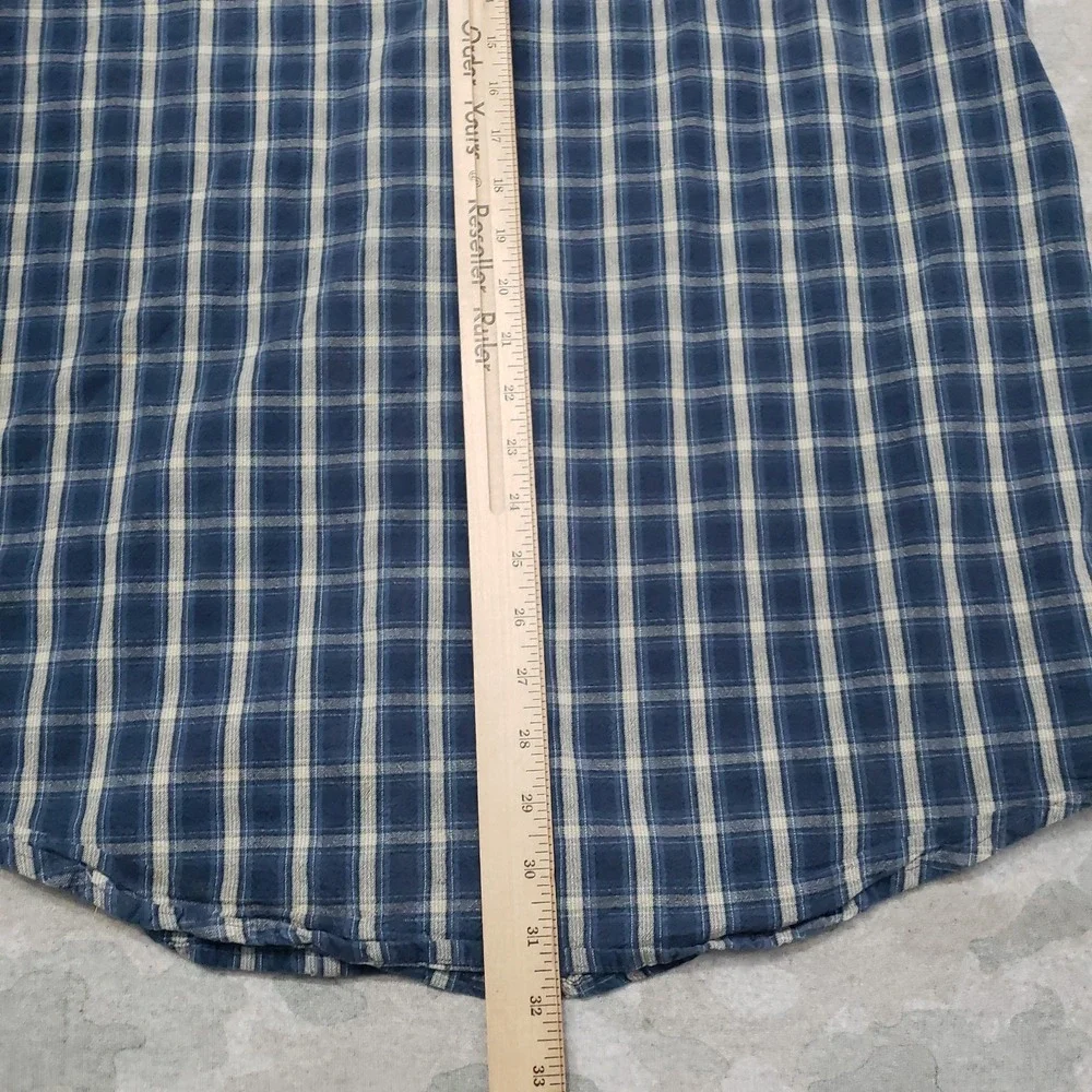 Vintage Carhartt Shirt‎ Mens Large Blue Pockets Long Sleeve Button-Up Workwear